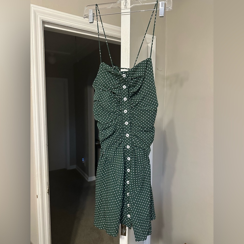 Commense Green Polka Dot Mini Dress